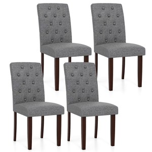 Tangkula Wooden Dining Chair Set of 4 w/Rubber Wood Legs Padded Seat S Springs High  Back - 1 of 4
