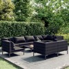 vidaXL Patio Lounge Set Outdoor Sectional Corner Sofa Poly Rattan Dark Grey - 2 of 4