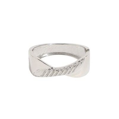 SOHI Women's Metallic Silver Twisted Bracelet