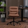 Grungis PU Leather Swivel Office Chair with Universal Wheels and Arms,Gaming Chair with Adjustable Height,Modern Computer Chair for Office - 2 of 4