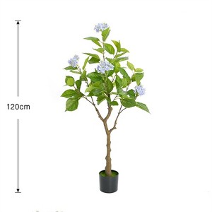 Artificial Hydrangea Flowers Tree, 4ft/5ft Tall Potted Decorative Hydrangea Tree, Realistic Modern Artificial Tree For Living Room Home Office - 1 of 4