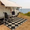 Outdoor Modern Woven Plastic Straw Rug Checkerboard Reversible Lightweight Portable Picnic Mat Large Area Rugs for Camping Garden Backyard - 2 of 4