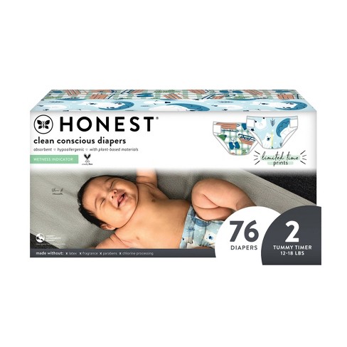 The Honest Company, Clean Conscious Disposable Baby Diapers, Giraffes &  Pandas Prints, Size 2, 116 Count (Select for More Options)