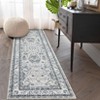 COZONY Washable Vintage Blue Boho Floral Large Area Rug for Living Room Dining Room - 3 of 4