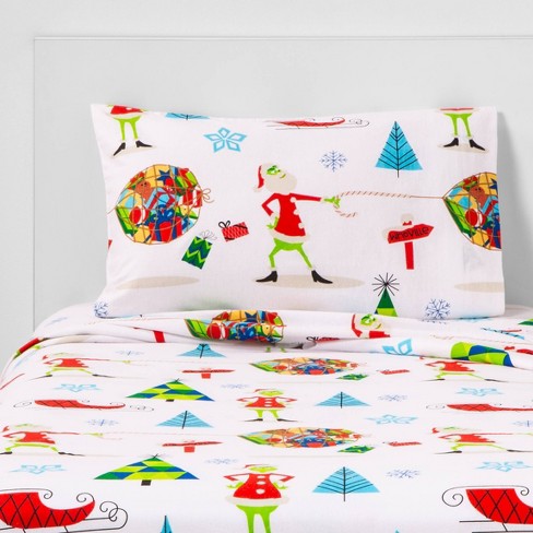 Dr Seuss The Grinch Flannel Sheet Set