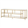 70" Metal Brass Streamlined TV Stand with Glass Shelves - Henn&Hart - 4 of 4
