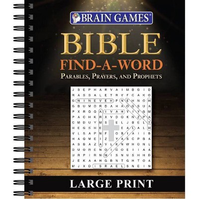 Brain Games - Bible Find a Word - Large Print - by  Publications International Ltd & Brain Games (Spiral Bound)