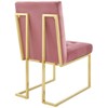 Modway Privy Performance Velvet Gold Stainless Steel Dining Chair in Gold Dusty Rose - 3 of 4