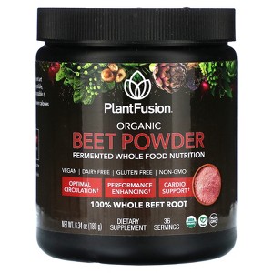 Plantfusion Organic Beet Root Powder - Superfood Beet Supplement to Support Blood Flow & Circulation - Fermented Whole Food Nutrition - Non-GMO, - 1 of 2