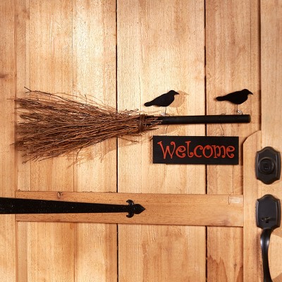 Lakeside Witches' Broom Welcome Sign - Witches Broom Decoration - Witches Outdoor Decor