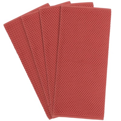 6pcs Red Waffle Pattern Kitchen Towels, Soft & Absorbent