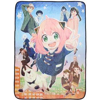 Spy x Family Manga Anime Anya Loid Yor Forger Plush Fleece Soft Throw Blanket Multicoloured