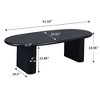 Sapphtopaz 51" Minimalist Coffee Table with Rounded Edges, Modern Coffee Table for Living Room, Living Room Table with Tapered Top & Thick Legs - 4 of 4