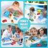 Fun Little Toys 5Pcs Toy Boat Bath Set, Bath Toys for Toddlers with 4 Mini Cars, Summer & Birthday Gifts for Boys - 2 of 4