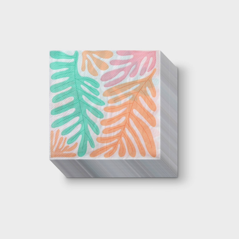 16ct Tropical Print Beverage Napkins