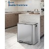 Stainless Steel Trash Can with Lid for Kitchen, Large Dual Trash and Recycle Bin Combo, Step-on Garbage Cans, PP Inner Buckets - 2 of 4
