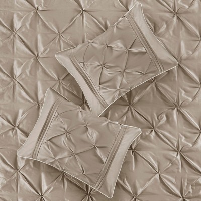 King Taupe Polyester 7-Piece Tufted Comforter Set