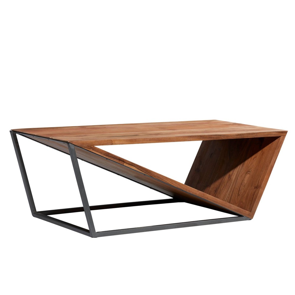 Photos - Coffee Table Olivia & May Modern Triangular  Brown: Contemporary Center Table, No Assembly Required