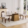 Sapphtopaz Modern Cushioned Chenille Fabric Upholstered Dining Chairs Set of 2, Accent Kitchen Chairs, Chairs with Mid Back & Curved Wood Legs - 3 of 4