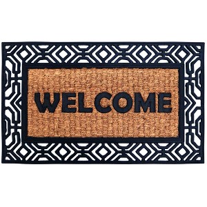 Gardenised Heavy Duty Coco Coir Doormat with Non Slip PVC Baking Embossed Welcome Design Coconut Fiber Floor Mat 18x30" - 1 of 4
