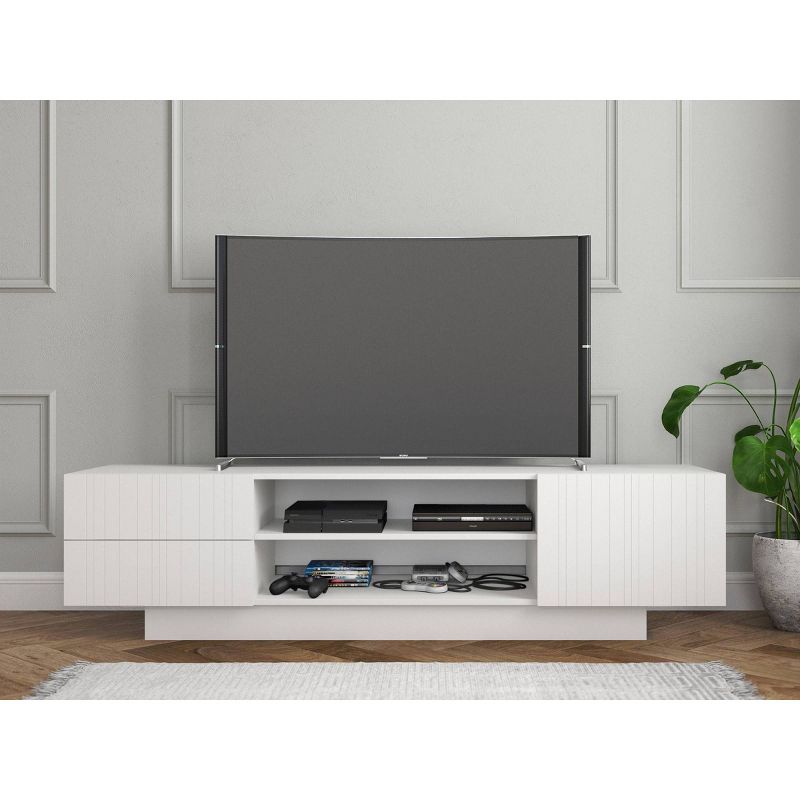 Marble TV Stand for TVs up to 72&#34; White - Nexera, 3 of 6