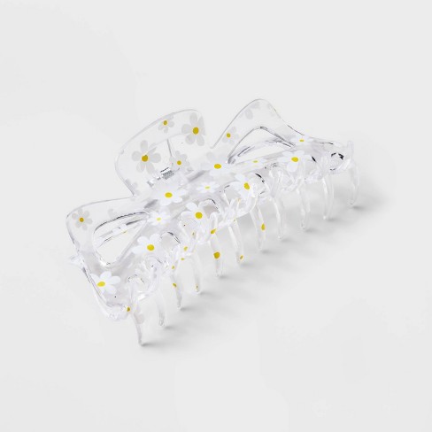 Jumbo Daisy Print Claw Hair Clip - Wild Fable™ Clear : Target