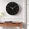 REGALWOVEN Plastic Classic Battery Powered Silent Non-Ticking Wall Clock 12 x 12 Inches - 2 of 4