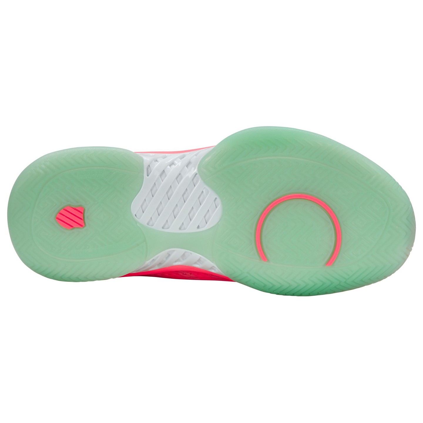 Женские кроссовки K-Swiss Express Light Pickleball Shoe (Neon Pastel Pink/Neon Mint/White), цвет: Розовый — фото 6
