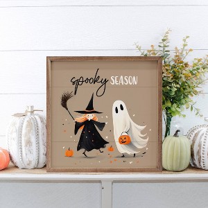 Kendrick Home Spooky Season Witch and Ghost Brown Wall Art - 1 of 4