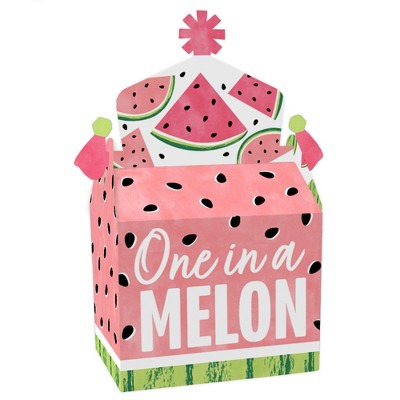 Big Dot of Happiness Sweet Watermelon - Treat Box Party Favors - Fruit Party Goodie Gable Boxes - Set of 12