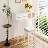 GlasFlength Stylish Multifunctional Vanity Tables with Ample Storage for Bedroom or Cloakroom Decor, Modern Design Style, White,43.3”*31.7”*19.7" - 3 of 4