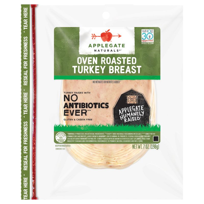 Applegate Natural Sliced Oven Roasted Turkey Breast - 7oz, 1 of 6