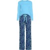 Lands' End Women's Knit Pajama Set Long Sleeve T-Shirt and Pants - 3 of 3