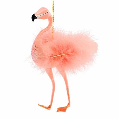 Italian Ornaments 7.0 Inch Pink Flamingo Italian Whimsical Bird Tree Ornaments