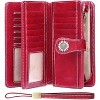 Hachikiko Leather RFID Blocking Wristlet Wallet - Large Capacity Credit Card Holder with 24 Card Slots & ID Windows - 2 of 4