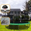 Aukfa 12FT Pumpkin Shape Trampoline with Enclosure Net,  Basketball Hoop, Storage Bag & Stability Bar for Backyard - 3 of 4