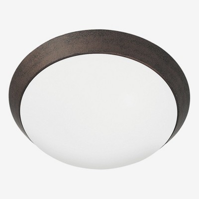 Cobalt 13" Brushed Steel and Glass Flush Mount Light
