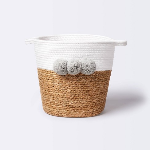 Decorative Basket - Cloud Island™ Large Coiled Rush Pom White - image 1 of 3