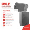 Pyle 6.5" Wireless Wall Mount Speaker System for Indoor or Outdoor Use, 2 Speaker Setup (Active/Passive) with Digital Sound Amplifier, Gray - 2 of 4