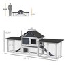 Outdoor Rabbit House 83" 2 Story Deluxe XL Wooden Rabbit Hutch, Big Bunny Cage w/ Ladder and Run - 3 of 4