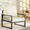 Hooseng Modern Style Living Room Accent Chair With Faux Leather Upholstery And High Density Sponge Padding, Cozy Armchair With Robust Metal Frame - 2 of 4