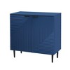 TIRAMISUBEST Navy Blue Mobile Side Cabinet with Adjustable Shelves - Modern Minimalist Storage for Home or Office - 3 of 4