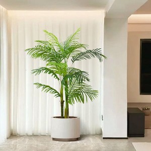 Artificial Palm Tree, Green Large Tropical Palm Faux Plant In Pot With Trunks And Realistic Leaves, Palm Tree For Indoor Outdoor Living Room - 1 of 4