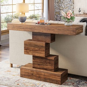 Hommoo 42.5-Inch Narrow Wood Farmhouse Console Table Rustic Brown - 1 of 4