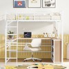 ALEXOUN Metal Loft Bed with Built-in Desk and Three Storage Shelves,Sturdy Bedframe with Full-Length Guardrails,for Kids' Bedroom,Dorm - 2 of 4