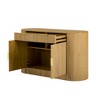 Merax Stripe Curve Sideboard Cabinet with Magic Tape Doors, Dual Drawers, and 3-Tier Shelves - 4 of 4