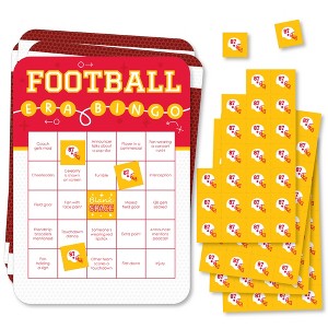 Big Dot of Happiness In My Football Era - Bingo Cards and Markers - Red and Gold Sports Party Bingo Game - Set of 18 - 1 of 4