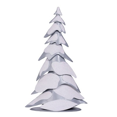 12in Snowy Alpine Metal Tabletop Christmas Tree Decorative Holiday ...