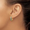 Chisel Stainless Steel Yellow IP-plated with Blue Enamel 2.40mm Elongated Hinged Hoop Earrings - 4 of 4