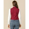 INSPIRE CHIC Women's Buttoned Washed Denim Vest with Faux Chest Flap Pockets - 4 of 4